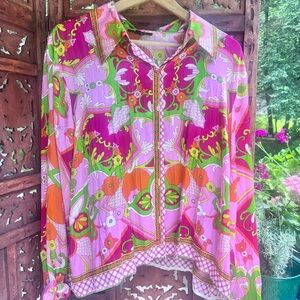 ECI New York Silk Floral Blouse